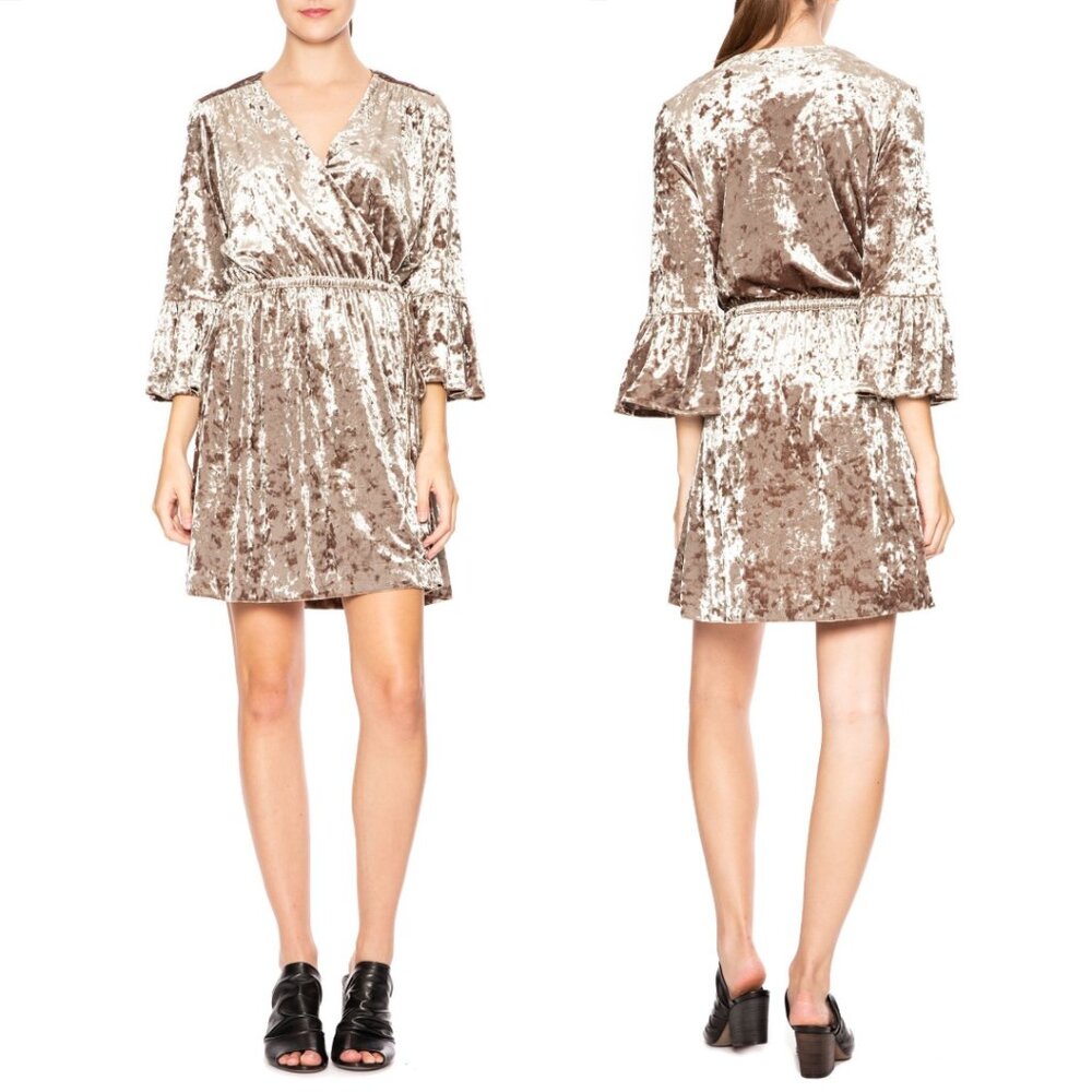 L'AGENCE Riley Crushed Velvet Wrap Dress Size XS/T